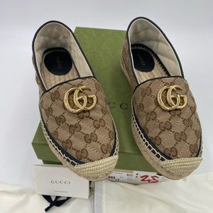 Women’s Gucci Mattelese GG Canvas espadrilles size 37 made in Spain